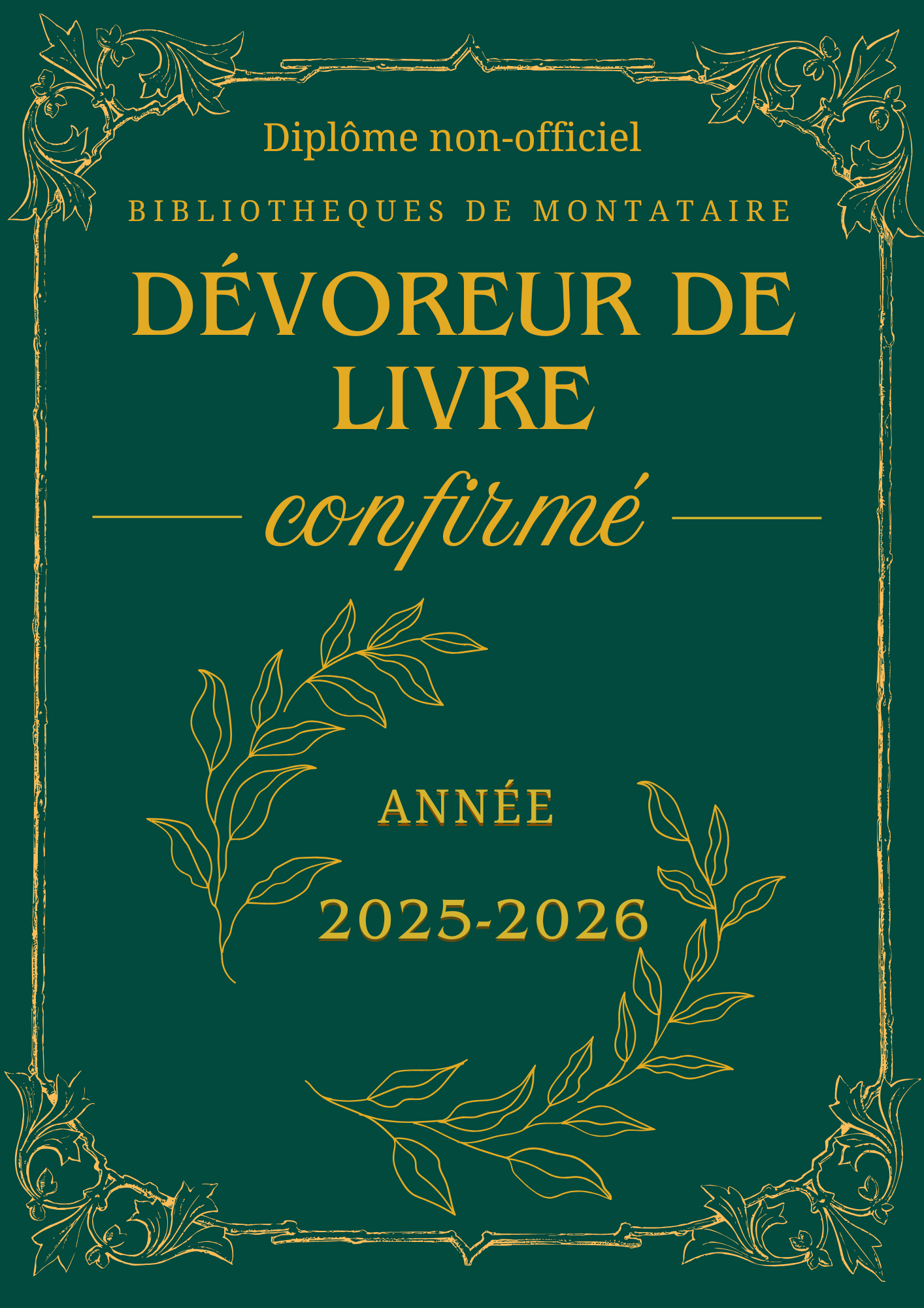 Diplome bingo littéraire